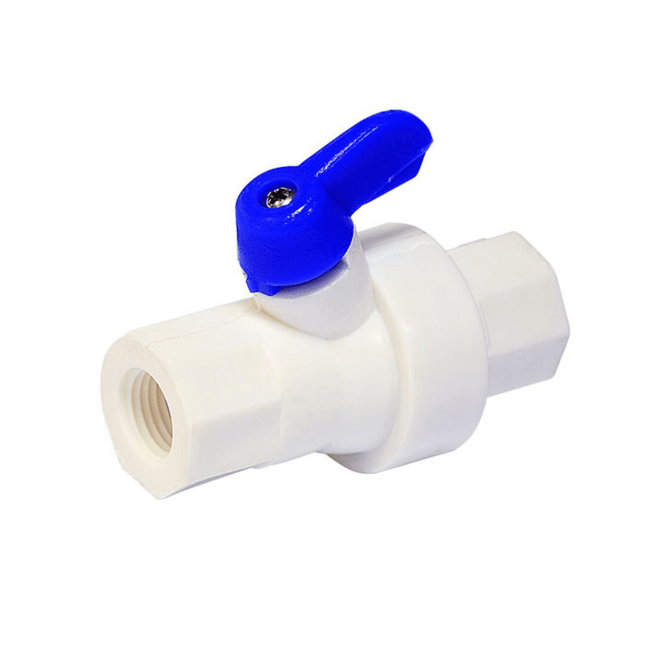 White RO Tank Ball Valve 1/4" FIP (NPT) x 1/4" Quick Connect Water Accessory Aquafilter