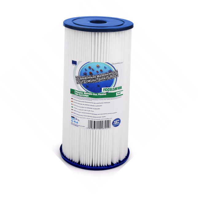 Aquafilter FCCEL5M10B 5 micron Big Blue multi- use polyester fabric pleated sediment cartridge Sediment Cartridge Aquafilter