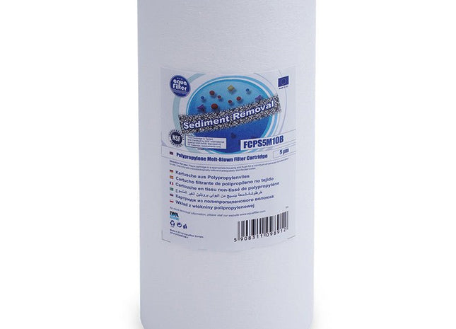 Aquafilter FCPS50M10B 50 micron Big Blue melt-blown PP sediment filter cartridge 10" - GroAqua